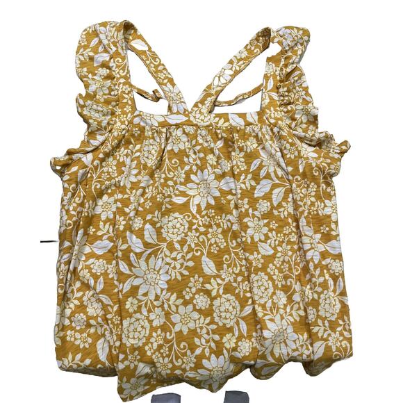 Lauren Conrad Floral Ruffle Sleeveless Tank Top 4X Women's Plus Shirt Mango Sumr - Picture 1 of 13